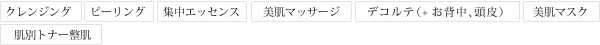 body treatment メニュー